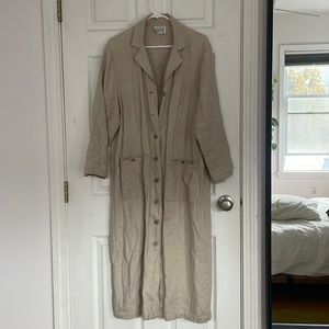 Vintage Eileen Fisher New York Linen Duster Coat Jacket